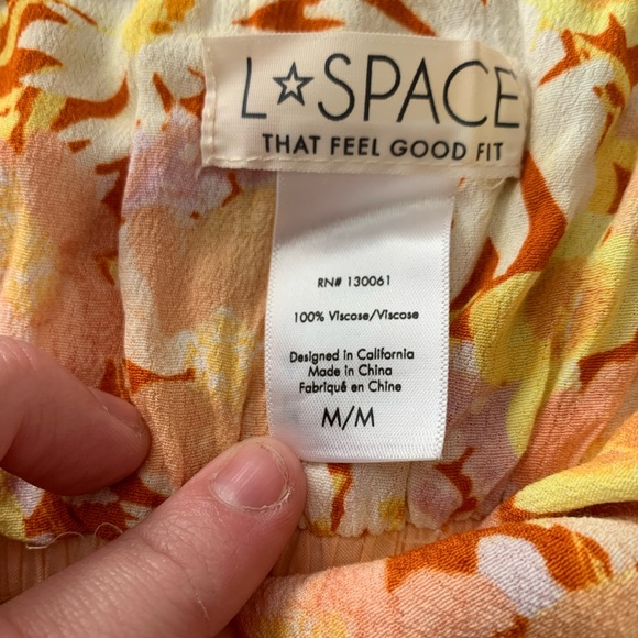 L*Space Floral Cassidy Smocked Mini Dress Square Neckline Long Sleeve - Picture 4 of 7